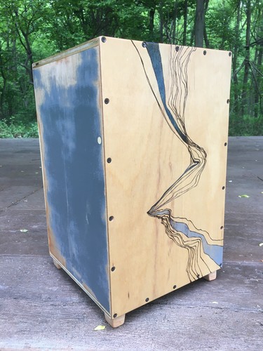 Custom made box - drum,, wood